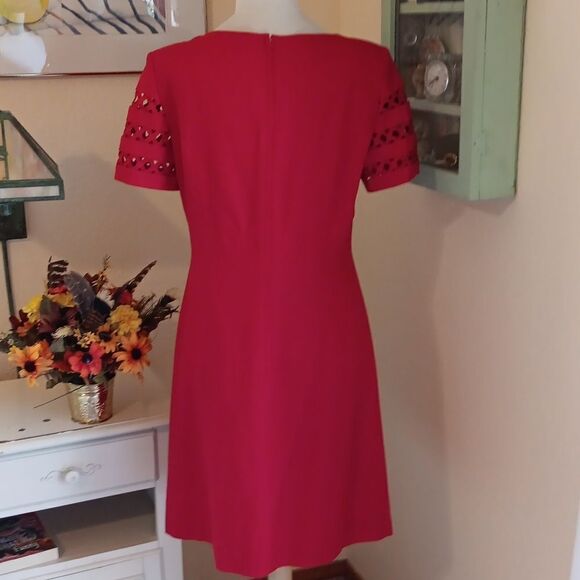 Vintage Talbots Linen Blend Red Dress - Picture 7 of 11